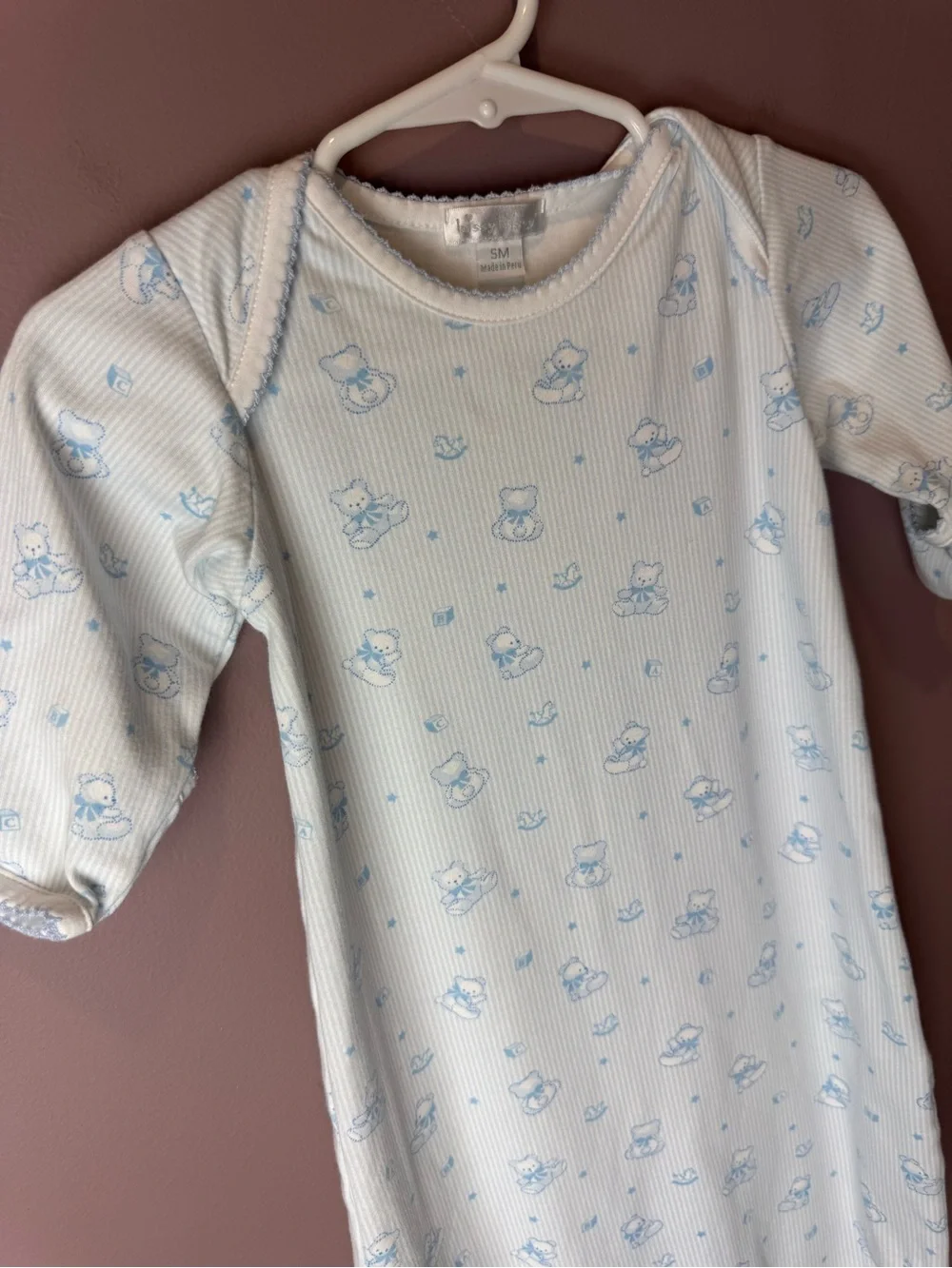 Kissy Kissy Gown Teddy Bear Stripe Star Print SM